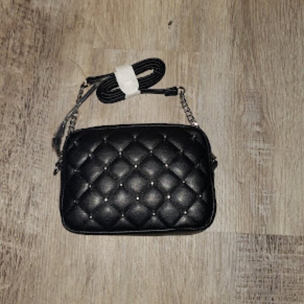 NWT Small black leather cross body bag